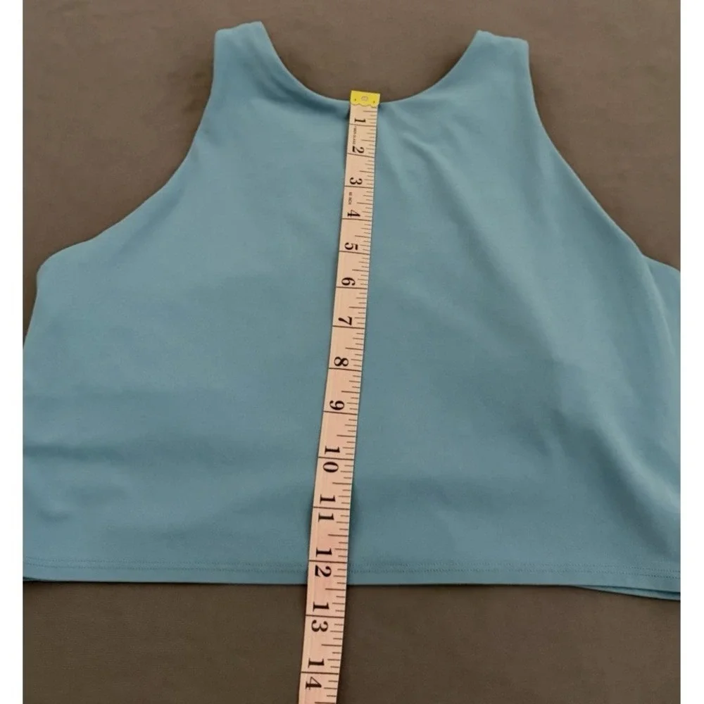 Athleta Racerback Crop Tank Top Womens Size Large Blue Athletic Workout‎ Lined